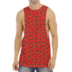 Red Tomatoes Pattern Print Men's Muscle Tank Top