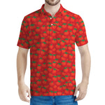 Red Tomatoes Pattern Print Men's Polo Shirt