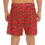 Red Tomatoes Pattern Print Men's Split Running Shorts