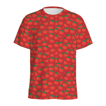 Red Tomatoes Pattern Print Men's Sports T-Shirt
