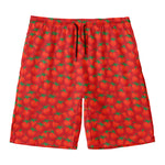 Red Tomatoes Pattern Print Men's Swim Trunks