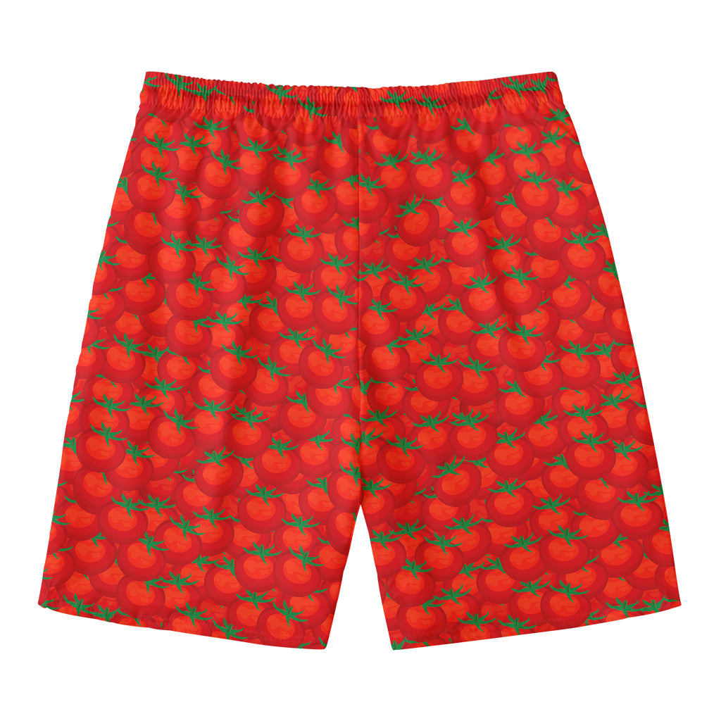 Red Tomatoes Pattern Print Men's Swim Trunks