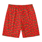 Red Tomatoes Pattern Print Men's Swim Trunks