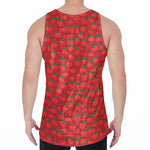 Red Tomatoes Pattern Print Men's Velvet Tank Top