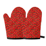 Red Tomatoes Pattern Print Oven Mitts