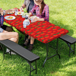 Red Tomatoes Pattern Print Picnic Table Cover