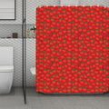 Red Tomatoes Pattern Print Polyester Shower Curtain