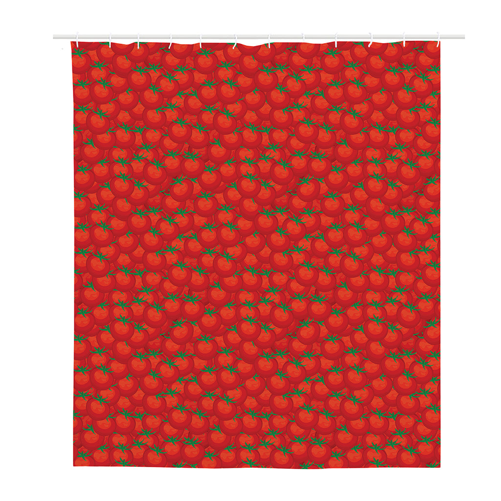 Red Tomatoes Pattern Print Polyester Shower Curtain