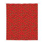 Red Tomatoes Pattern Print Polyester Shower Curtain