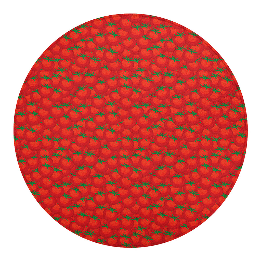 Red Tomatoes Pattern Print Round Blanket