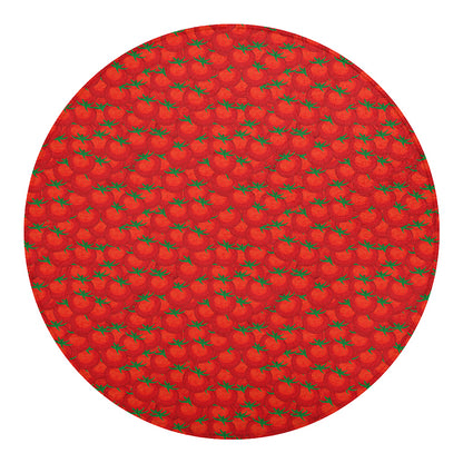 Red Tomatoes Pattern Print Round Blanket