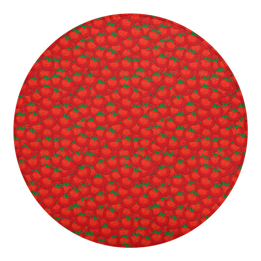 Red Tomatoes Pattern Print Round Blanket