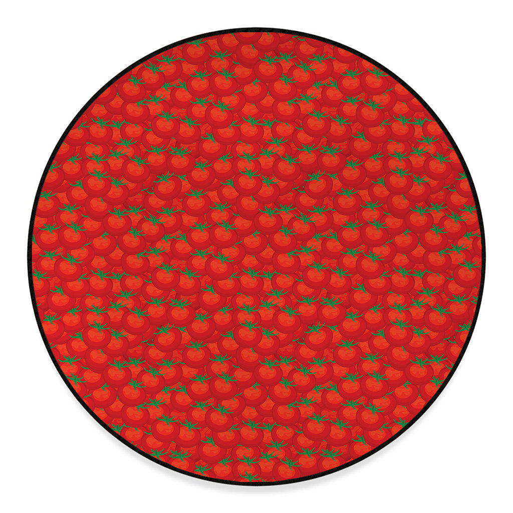 Red Tomatoes Pattern Print Round Floor Mat