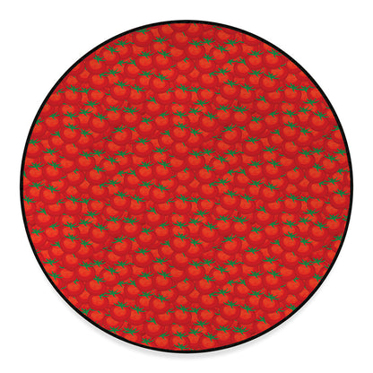 Red Tomatoes Pattern Print Round Floor Mat