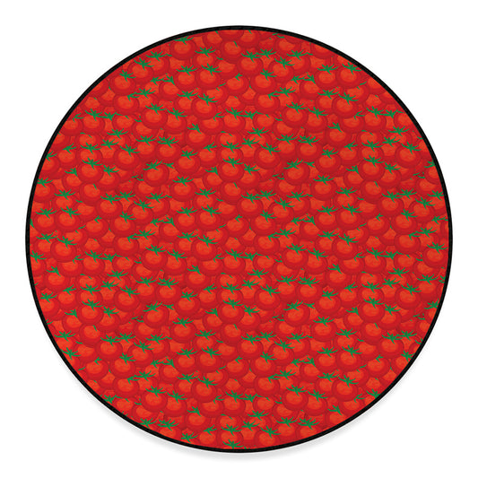 Red Tomatoes Pattern Print Round Floor Mat