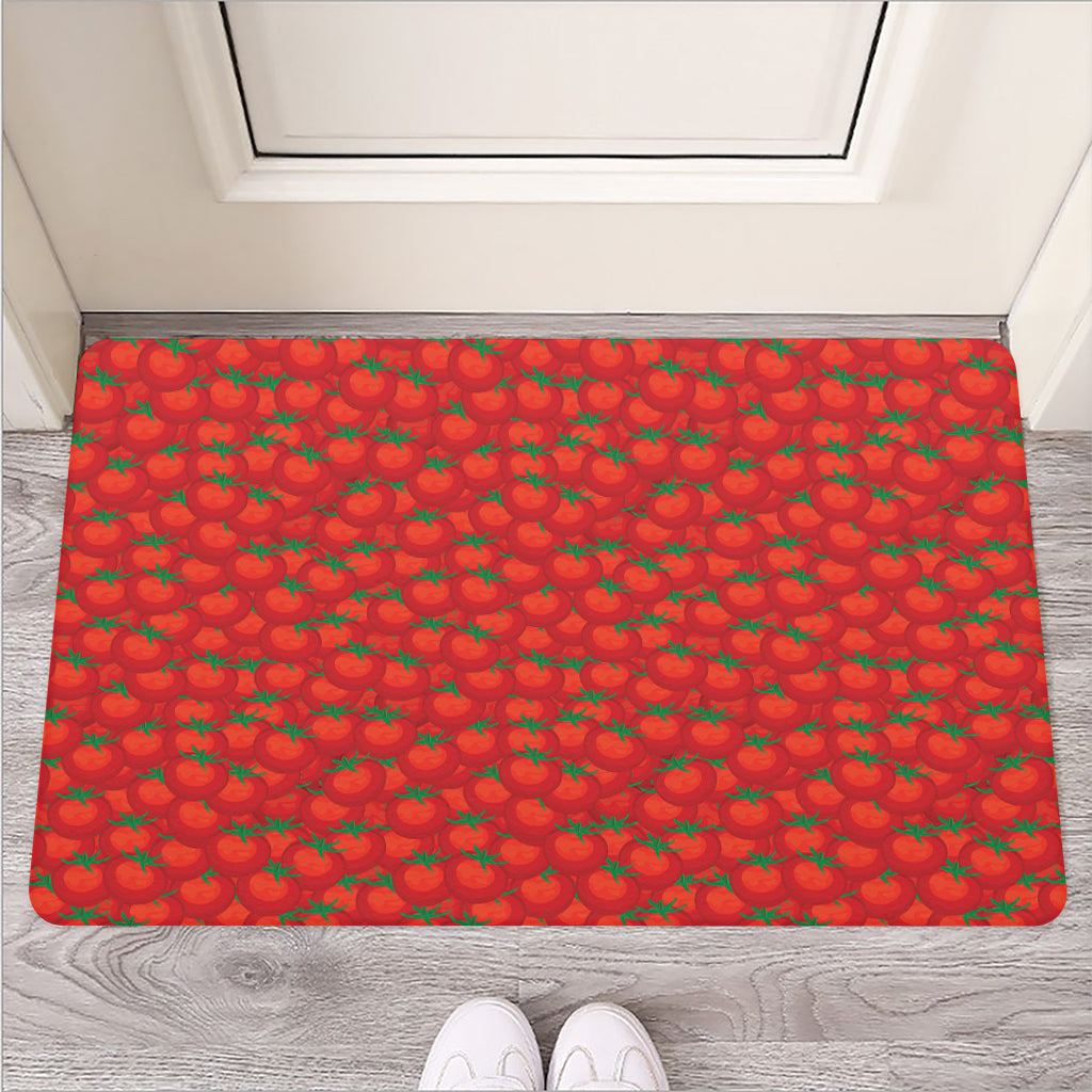 Red Tomatoes Pattern Print Rubber Doormat