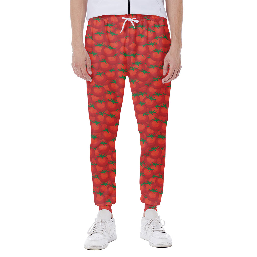 Red Tomatoes Pattern Print Scuba Joggers