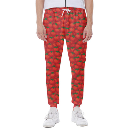 Red Tomatoes Pattern Print Scuba Joggers