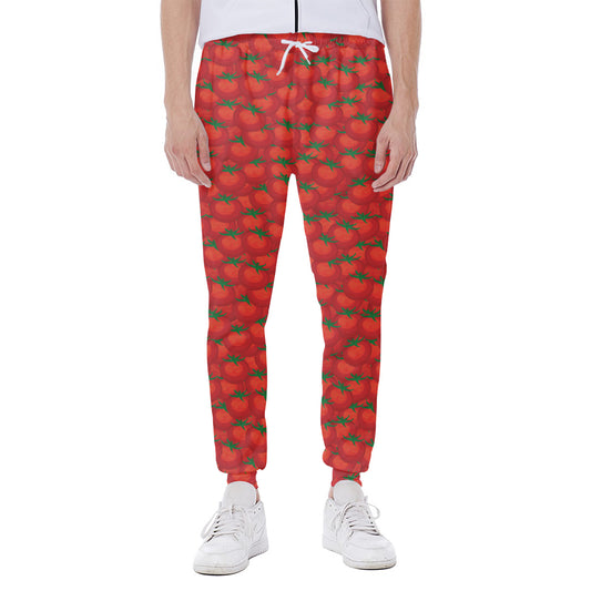 Red Tomatoes Pattern Print Scuba Joggers
