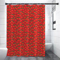Red Tomatoes Pattern Print Shower Curtain
