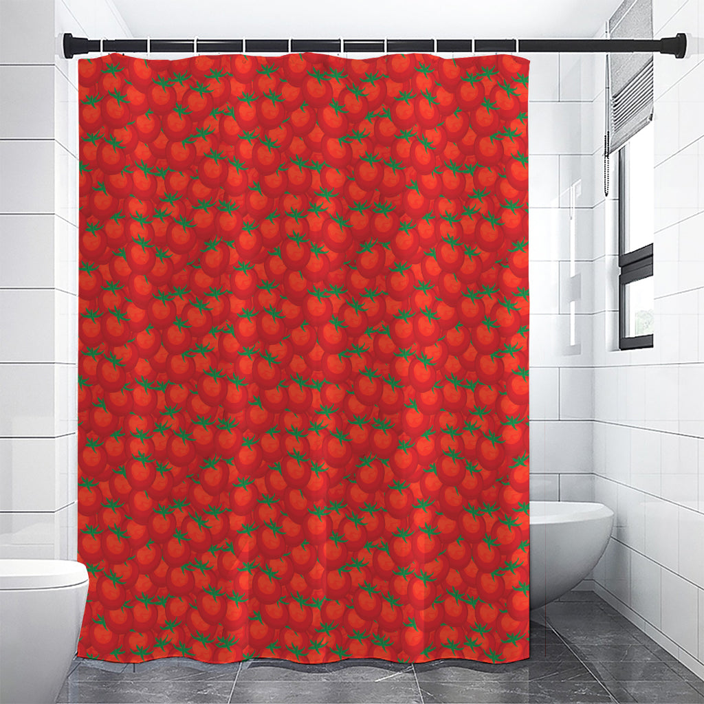 Red Tomatoes Pattern Print Shower Curtain