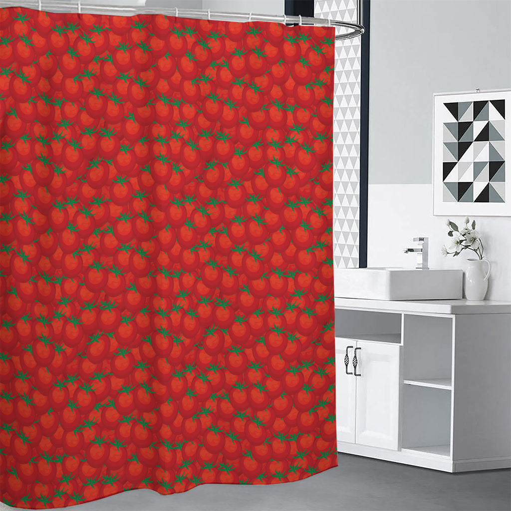 Red Tomatoes Pattern Print Shower Curtain
