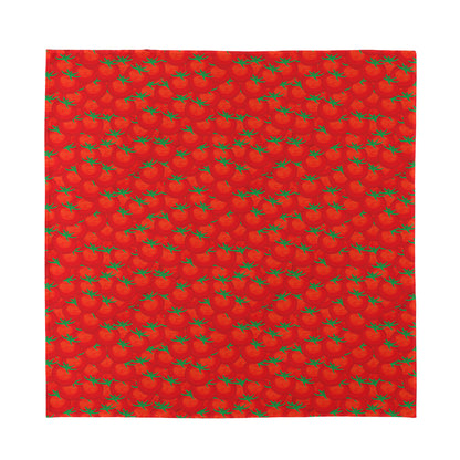 Red Tomatoes Pattern Print Silk Bandana