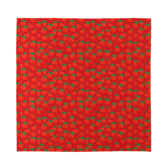 Red Tomatoes Pattern Print Silk Bandana
