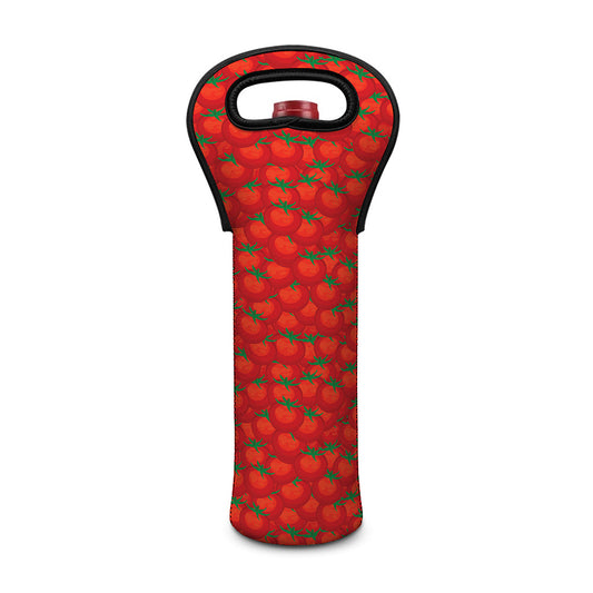 Red Tomatoes Pattern Print Single Neoprene Wine Tote