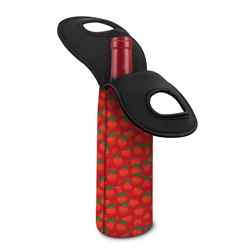 Red Tomatoes Pattern Print Single Neoprene Wine Tote