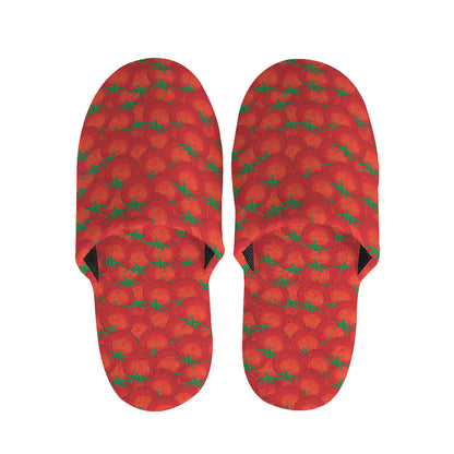 Red Tomatoes Pattern Print Slippers