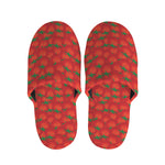 Red Tomatoes Pattern Print Slippers