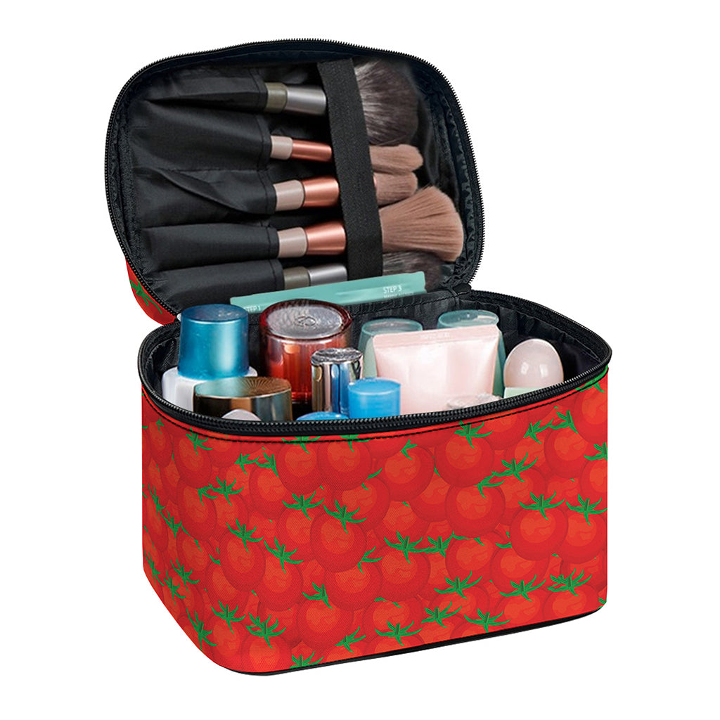 Red Tomatoes Pattern Print Travel Makeup Bag