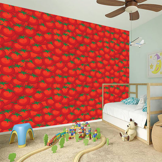Red Tomatoes Pattern Print Wall Sticker