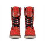 Red Tomatoes Pattern Print Winter Boots