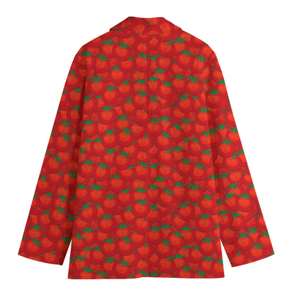 Red Tomatoes Pattern Print Women's Blazer