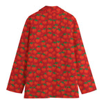 Red Tomatoes Pattern Print Women's Cotton Blazer