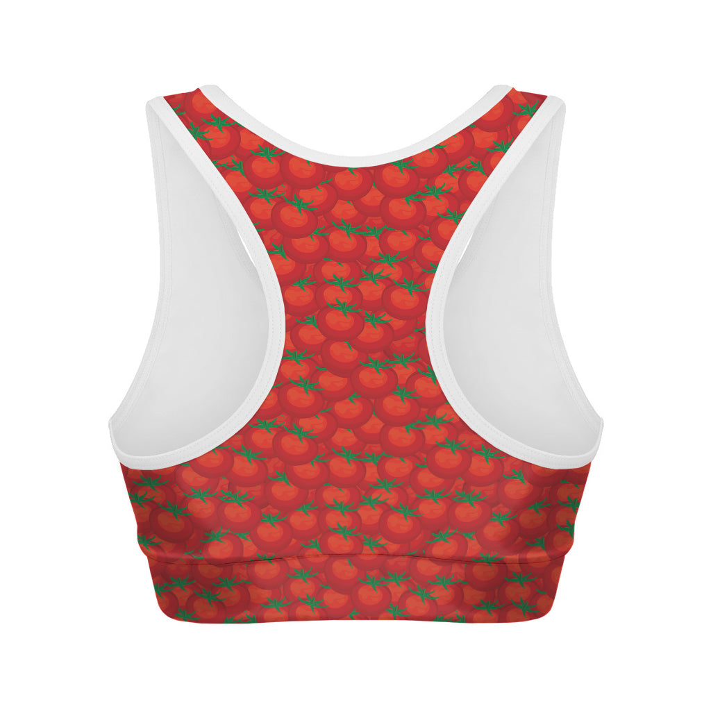 Red Tomatoes Pattern Print Women's Sports Bra