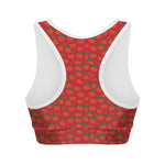 Red Tomatoes Pattern Print Women's Sports Bra