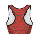 Red Tomatoes Pattern Print Women's Sports Bra