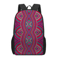 Red Tribal Ethnic Mandala Print 17 Inch Backpack