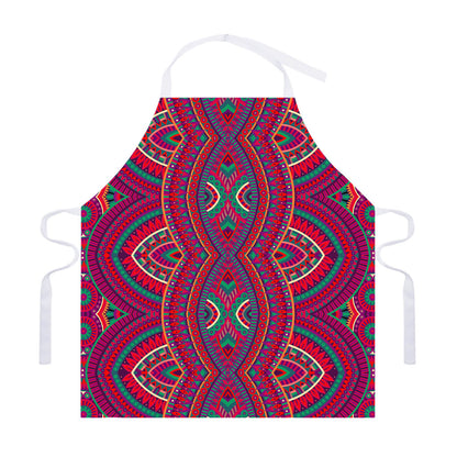 Red Tribal Ethnic Mandala Print Adjustable Apron