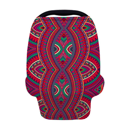 Red Tribal Ethnic Mandala Print Baby Seat Cover