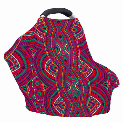 Red Tribal Ethnic Mandala Print Baby Seat Cover