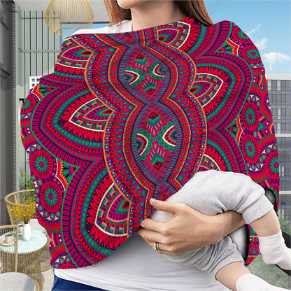 Red Tribal Ethnic Mandala Print Baby Seat Cover