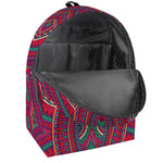 Red Tribal Ethnic Mandala Print Backpack