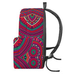 Red Tribal Ethnic Mandala Print Backpack