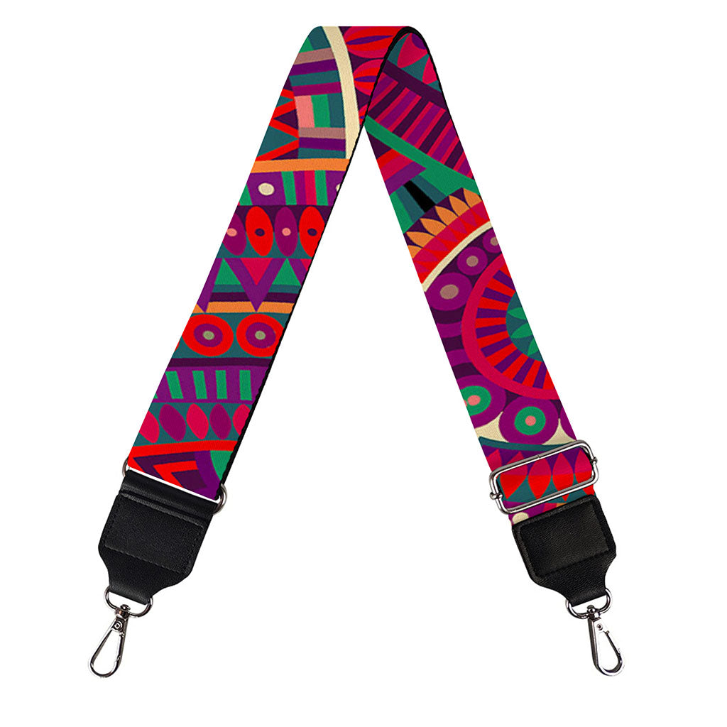 Red Tribal Ethnic Mandala Print Bag Strap