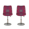 Red Tribal Ethnic Mandala Print Bar Stool Covers
