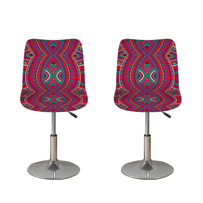 Red Tribal Ethnic Mandala Print Bar Stool Covers